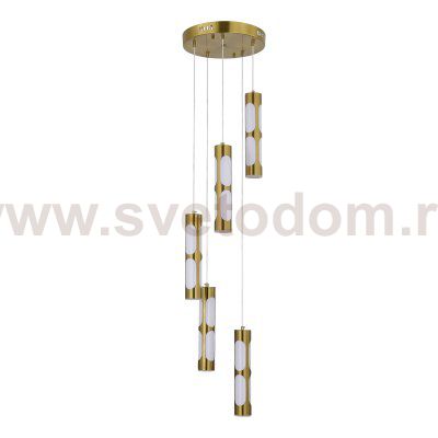 SL6237.303.05 Светильник подвесной ST-Luce латунь/белый LED 5*6W 4000K DALLAMOS