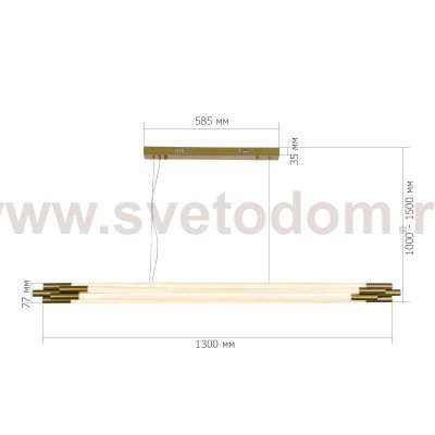 SL6237.303.58 Светильник подвесной ST-Luce латунь/белый LED 1*58W 4000K DALLAMOS