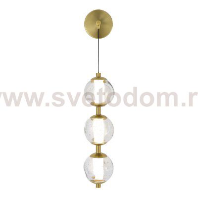 SL6520.301.01 Светильник настенный ST-Luce латунь/прозрачный с пузырьками воздуха LED 1*15W 4000K HELMI