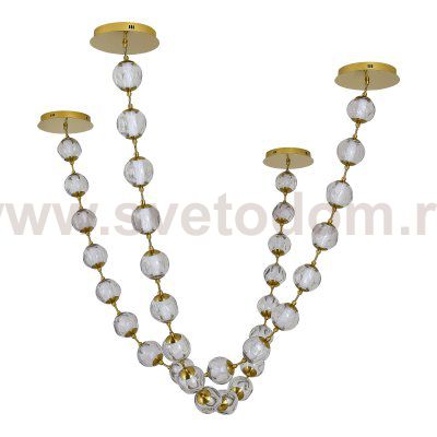 SL6520.303.16 Светильник подвесной ST-Luce латунь/прозрачный с пузырьками воздуха LED 1*80W 4000K HELMI