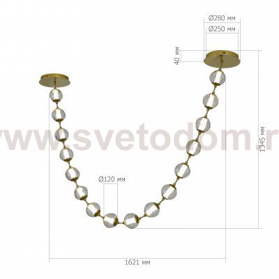 SL6520.303.16 Светильник подвесной ST-Luce латунь/прозрачный с пузырьками воздуха LED 1*80W 4000K HELMI