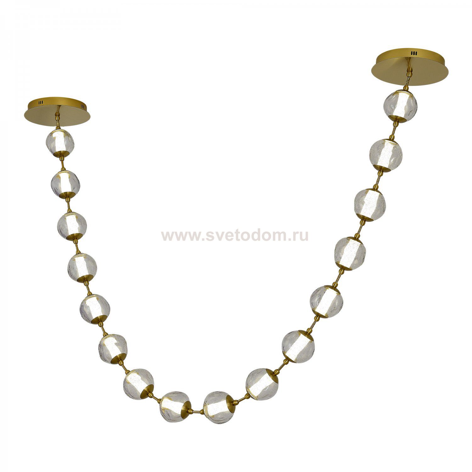 SL6520.303.16 Светильник подвесной ST-Luce латунь/прозрачный с пузырьками воздуха LED 1*80W 4000K HELMI