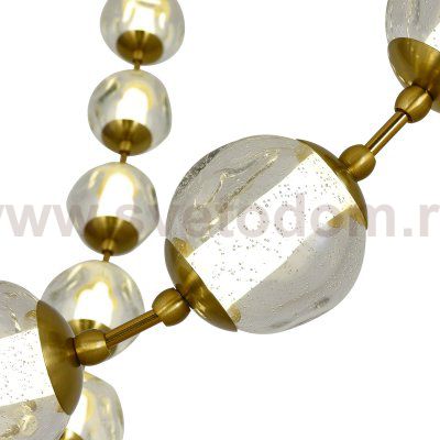 SL6520.303.16 Светильник подвесной ST-Luce латунь/прозрачный с пузырьками воздуха LED 1*80W 4000K HELMI