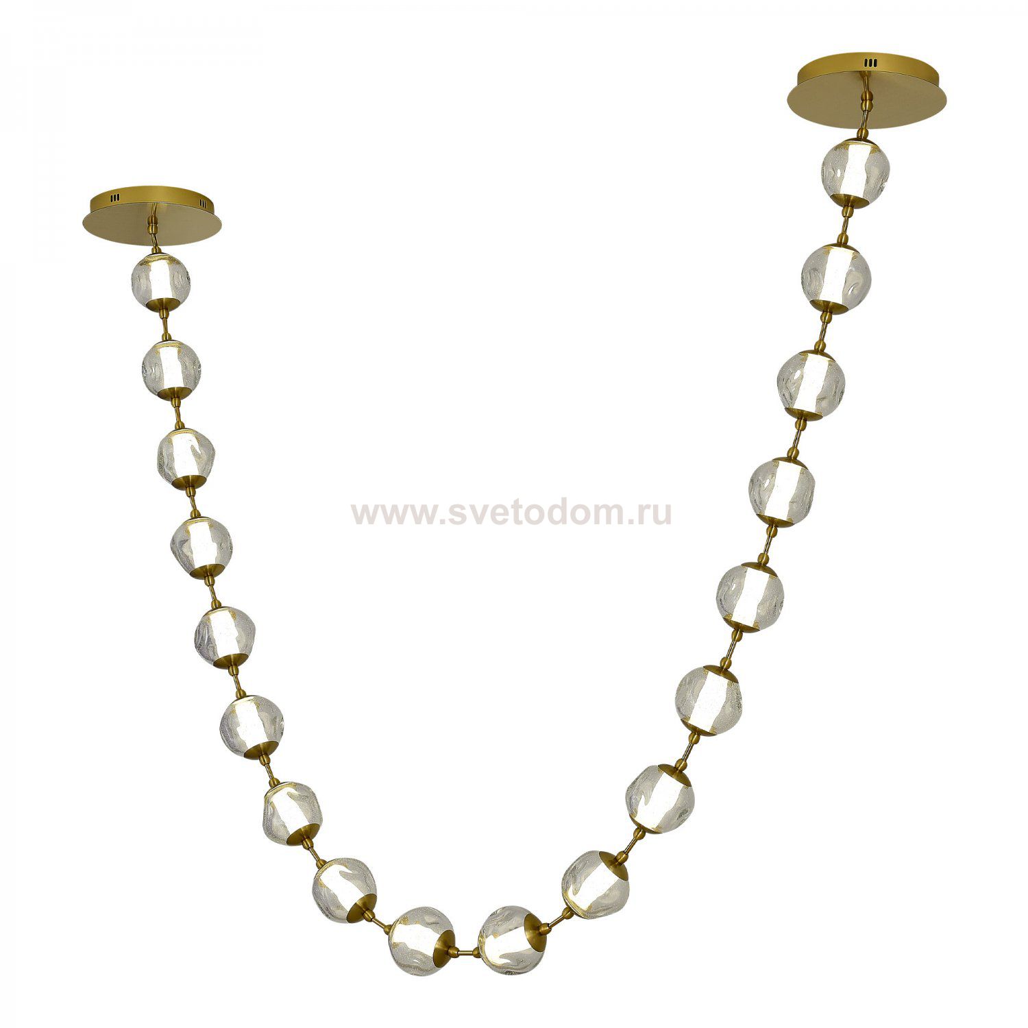 SL6520.303.18 Светильник подвесной ST-Luce латунь/прозрачный с пузырьками воздуха LED 1*90W 4000K HELMI