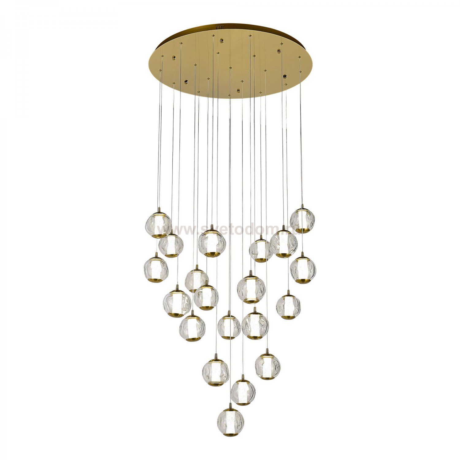 SL6520.303.20 Светильник подвесной ST-Luce латунь/прозрачный с пузырьками воздуха LED 1*100W 4000K HELMI