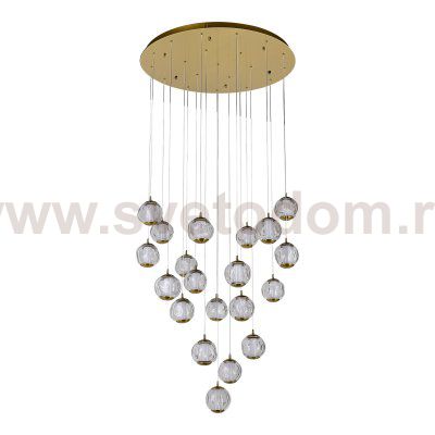 SL6520.303.20 Светильник подвесной ST-Luce латунь/прозрачный с пузырьками воздуха LED 1*100W 4000K HELMI