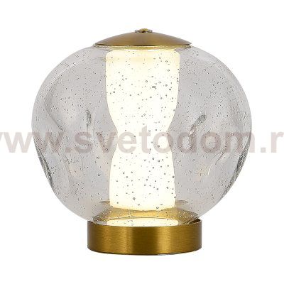 SL6520.304.01 Прикроватная лампа ST-Luce латунь/прозрачный с пузырьками воздуха LED 1*5W 4000K HELMI
