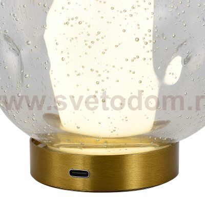 SL6520.304.01 Прикроватная лампа ST-Luce латунь/прозрачный с пузырьками воздуха LED 1*5W 4000K HELMI