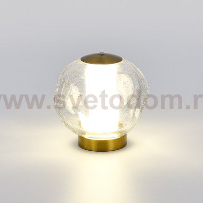 SL6520.304.01 Прикроватная лампа ST-Luce латунь/прозрачный с пузырьками воздуха LED 1*5W 4000K HELMI