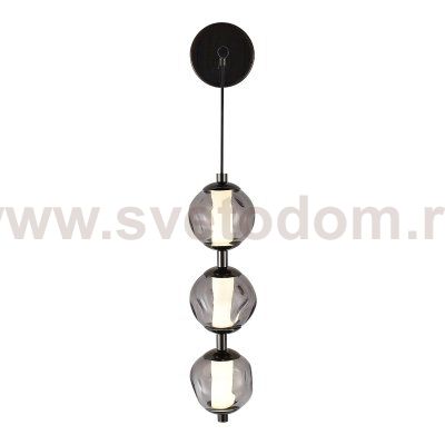 SL6520.401.01 Светильник настенный ST-Luce черный жемчуг/прозрачно-дымчатый LED 1*15W 4000K HELMI