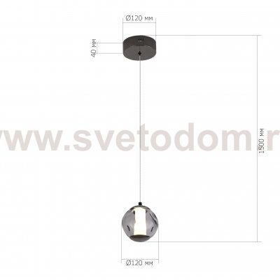 SL6520.403.01 Светильник подвесной ST-Luce черный жемчуг/прозрачно-дымчатый LED 1*5W 4000K HELMI