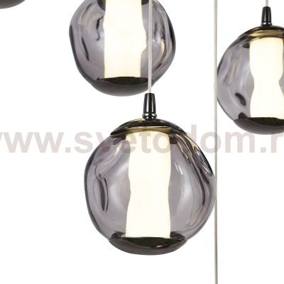 SL6520.403.13 Светильник подвесной ST-Luce черный жемчуг/прозрачно-дымчатый LED 1*65W 4000K HELMI