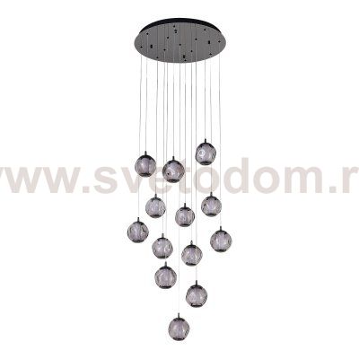 SL6520.403.13 Светильник подвесной ST-Luce черный жемчуг/прозрачно-дымчатый LED 1*65W 4000K HELMI