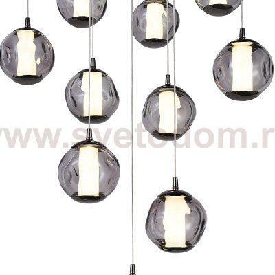 SL6520.403.13 Светильник подвесной ST-Luce черный жемчуг/прозрачно-дымчатый LED 1*65W 4000K HELMI