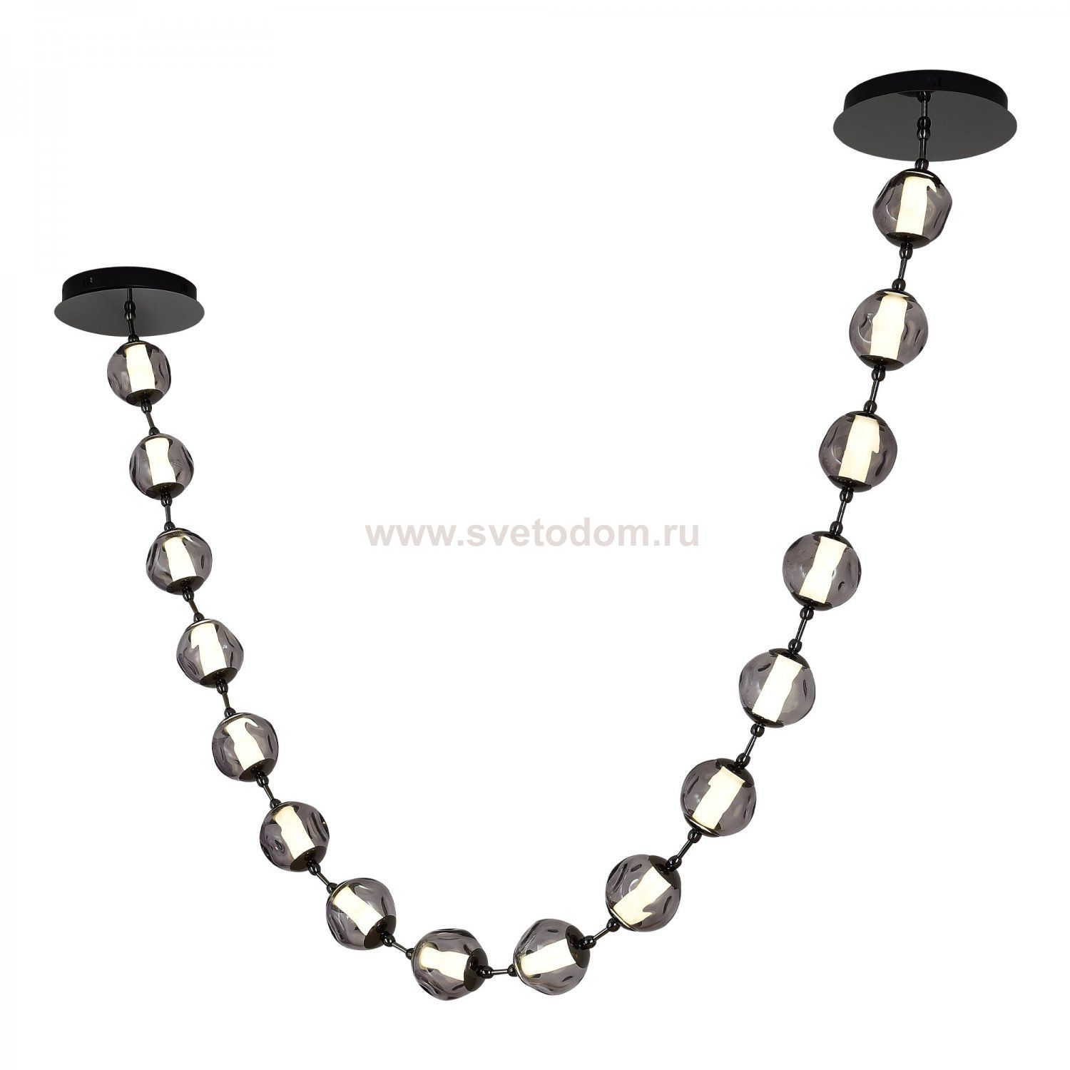 SL6520.403.16 Светильник подвесной ST-Luce черный жемчуг/прозрачно-дымчатый LED 1*80W 4000K HELMI