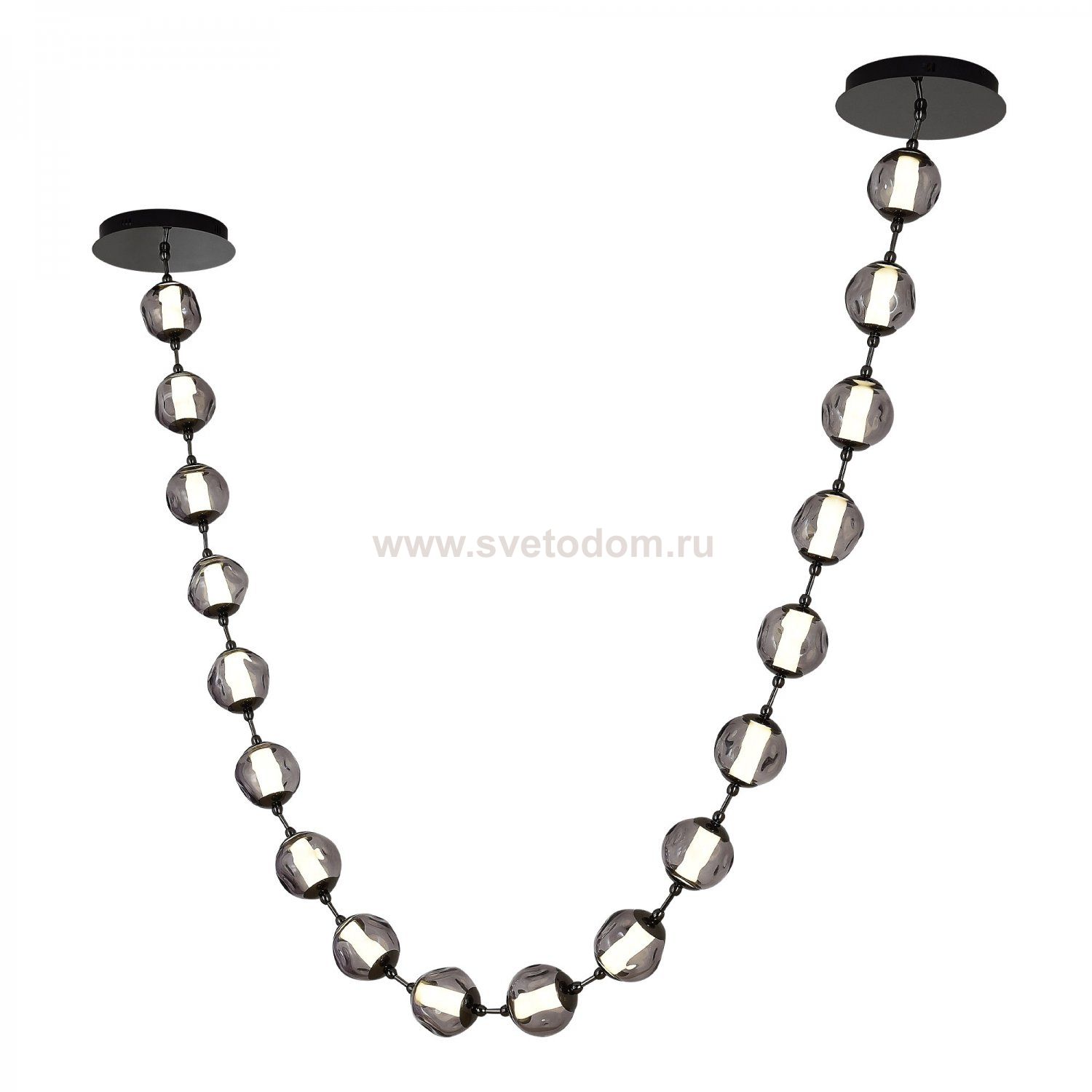 SL6520.403.18 Светильник подвесной ST-Luce черный жемчуг/прозрачно-дымчатый LED 1*90W 4000K HELMI