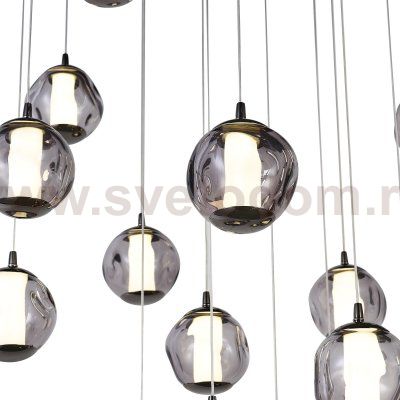 SL6520.403.20 Светильник подвесной ST-Luce черный жемчуг/прозрачно-дымчатый LED 1*100W 4000K HELMI