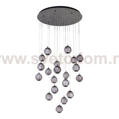 SL6520.403.20 Светильник подвесной ST-Luce черный жемчуг/прозрачно-дымчатый LED 1*100W 4000K HELMI