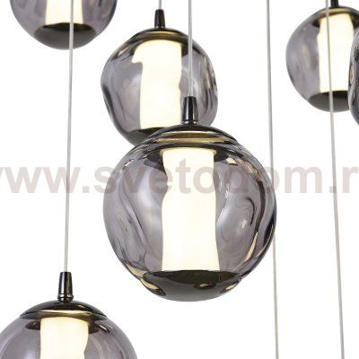 SL6520.403.20 Светильник подвесной ST-Luce черный жемчуг/прозрачно-дымчатый LED 1*100W 4000K HELMI