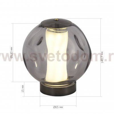 SL6520.404.01 Прикроватная лампа ST-Luce черный жемчуг/прозрачно-дымчатый LED 1*5W 4000K HELMI