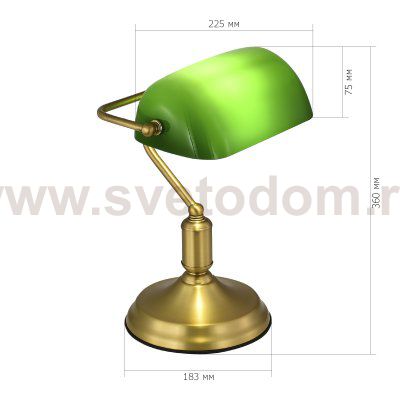 SL6620.314.01 Прикроватная лампа ST-Luce латунь/зелёный E27 1*40W VICE