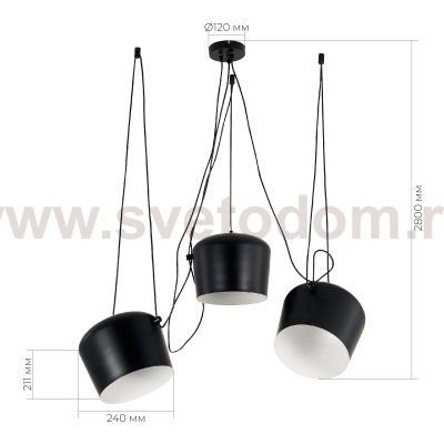 SLE120643-03.1 Светильник подвесной Черный/Черный E27 3*40W TRIESTE