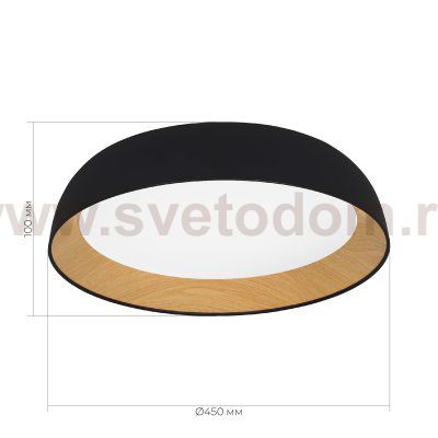 SLE1812-402-01 Светильник потолочный Черный, Древесный/белая LED 1*36W 4000K MUSE