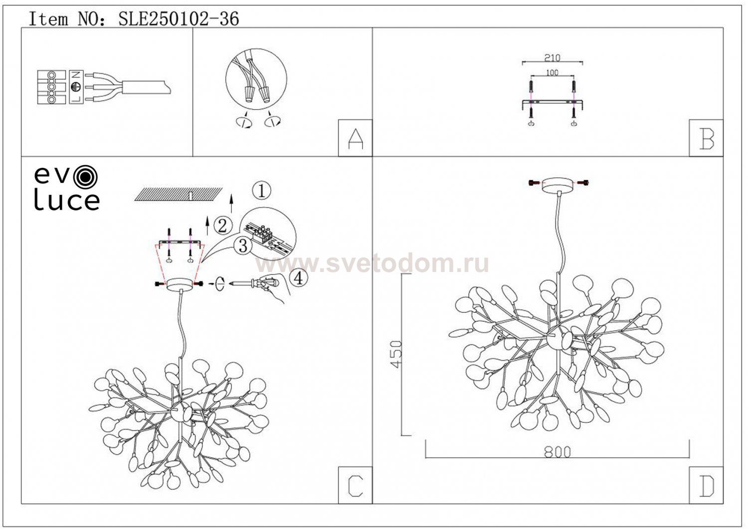 Люстра потолочная St luce SLE250102-36 AVOLA