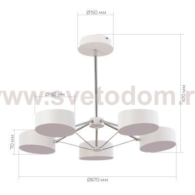 Светильник потолочный St luce SLE6005-502-05 VALLE