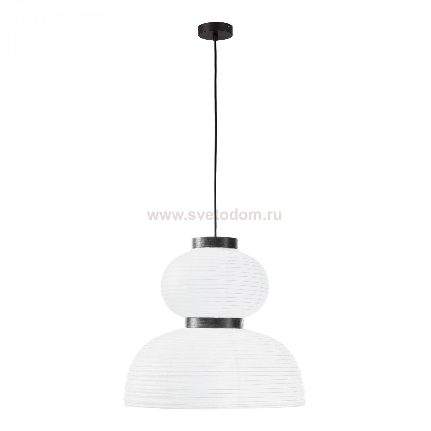 SLE6021-523-02 Светильник подвесной черный/белый D400*H380mm E27 2*60W LYKKE