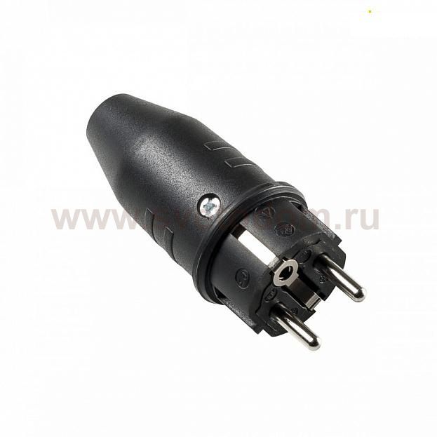 SLV 1001791 ШТЕКЕР IP44 с защитным контактом (стандарт BE/FR), черный