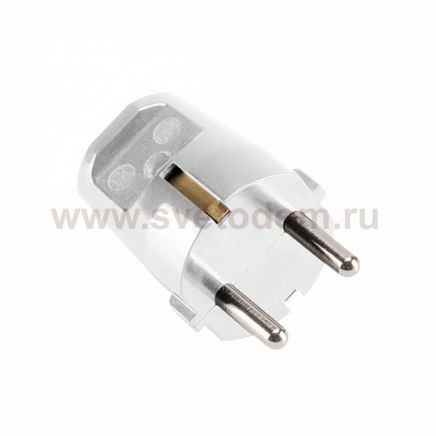 111881 SLV ШТЕКЕР с защитным контактом, бакелитовый, 250В AC, 16A макс., белый