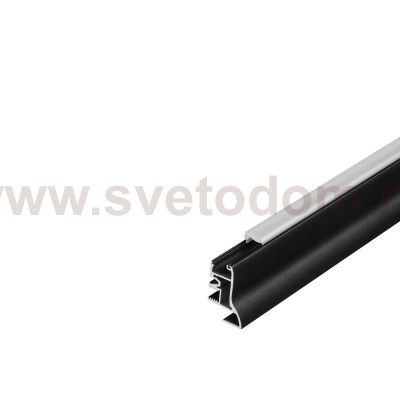 SLV 214000 GLENOS Fussleiste-Profil 100, mattschwarz, 1m, mit semi- transparenter Acrylabdeckung