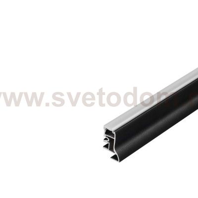 SLV 214010 GLENOS Fu?leisten-Profil 200, mattschwarz, 2m, mit semi- transparenter Acrylabdeckung