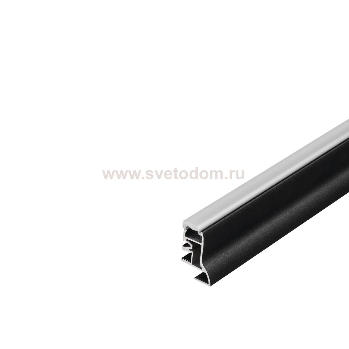 SLV 214010 GLENOS Fu?leisten-Profil 200, mattschwarz, 2m, mit semi- transparenter Acrylabdeckung