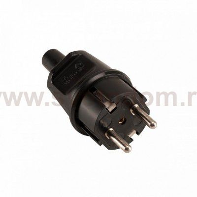 229263 SLV ШТЕКЕР IP44 с защитным контактом, ПВХ, 250В AC, 16A макс., черный