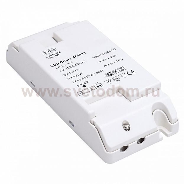 464111 SLV Блок питания  350мА ¤, 10-18Вт макс., белый (последовательное включение от 9 до 15 PowerLED)