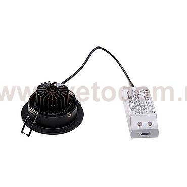 SLV 1000244 PIREQ 77 ROUND светильник встраиваемый 8Вт с LED 3000K, 700лм, 38°, с БП, черный