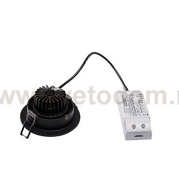 SLV 1000244 PIREQ 77 ROUND светильник встраиваемый 8Вт с LED 3000K, 700лм, 38°, с БП, черный