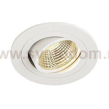 SLV 1000245 PIREQ 77 ROUND светильник встраиваемый 8Вт с LED 3000K, 700лм, 38°, с БП, белый