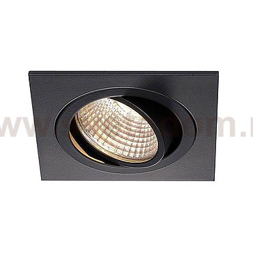 SLV 1000247 PIREQ 77 SQUARE светильник встраиваемый 8Вт с LED 3000K, 700лм, 38°, с БП, черный