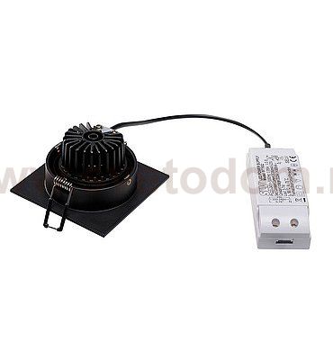 SLV 1000247 PIREQ 77 SQUARE светильник встраиваемый 8Вт с LED 3000K, 700лм, 38°, с БП, черный