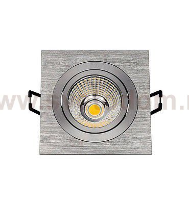 SLV 1000249 PIREQ 77 SQUARE светильник встраиваемый 8Вт с LED 3000K, 700лм, 38°, с БП, матированный алюминий