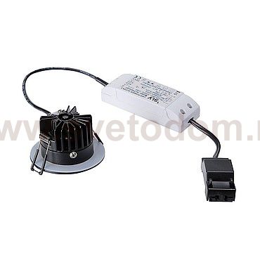 SLV 1000256 PIREQ IP ROUND светильник встраиваемый IP65 11Вт с LED 3000K, 910лм, 38°, с БП, черный