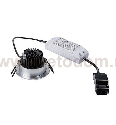 SLV 1000258 PIREQ IP ROUND светильник встраиваемый IP65 11Вт с LED 3000K, 910лм, 38°, с БП, матированный алюминий