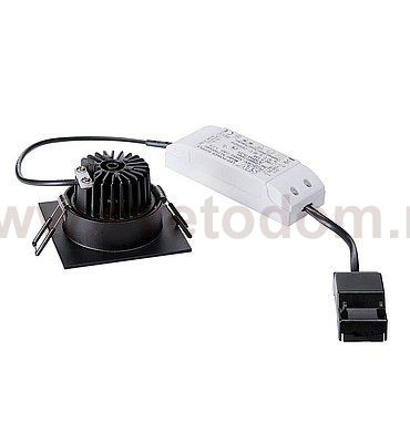 SLV 1000259 PIREQ IP SQUARE светильник встраиваемый IP65 11Вт с LED 3000K, 910лм, 38°, с БП, черный