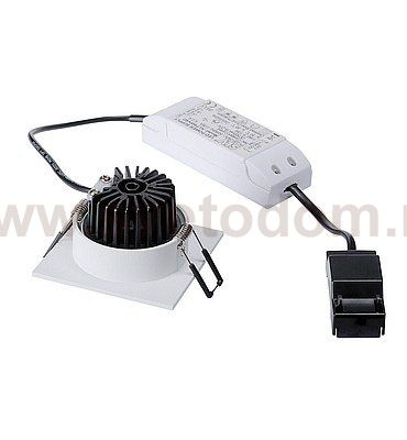 SLV 1000260 PIREQ IP SQUARE светильник встраиваемый IP65 11Вт с LED 3000K, 910лм, 38°, с БП, белый