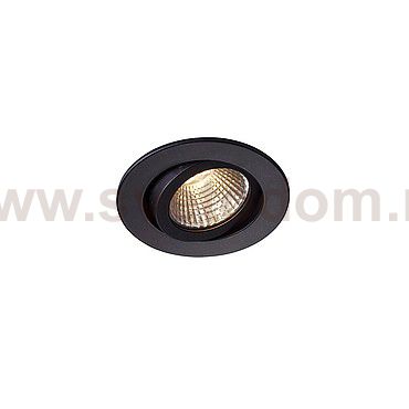SLV 1000303 PIREQ 68 ROUND светильник встраиваемый IP23 6.6Вт с LED 3000K, 580лм, 38°, с БП, черный