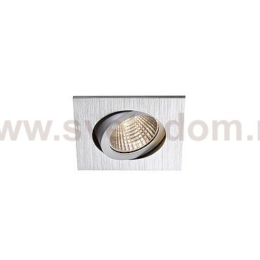 SLV 1000308 PIREQ 68 SQUARE светильник встраиваемый IP23 6.6Вт с LED 3000K, 580лм, 38°, с БП, матированный алюминий