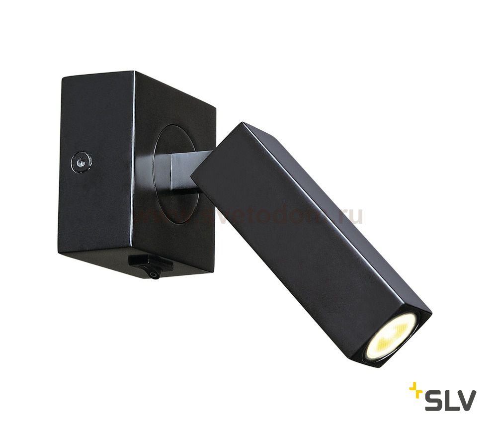 SLV 1000324 STIX светильник накладной 4.5Вт с выключателем и LED 3000К, 185лм, 30°, черный (ex 146270)